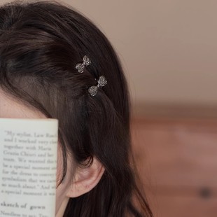 2026新款满钻蝴蝶结小发夹女侧边刘海夹气质发卡头饰迷你鸭嘴夹m