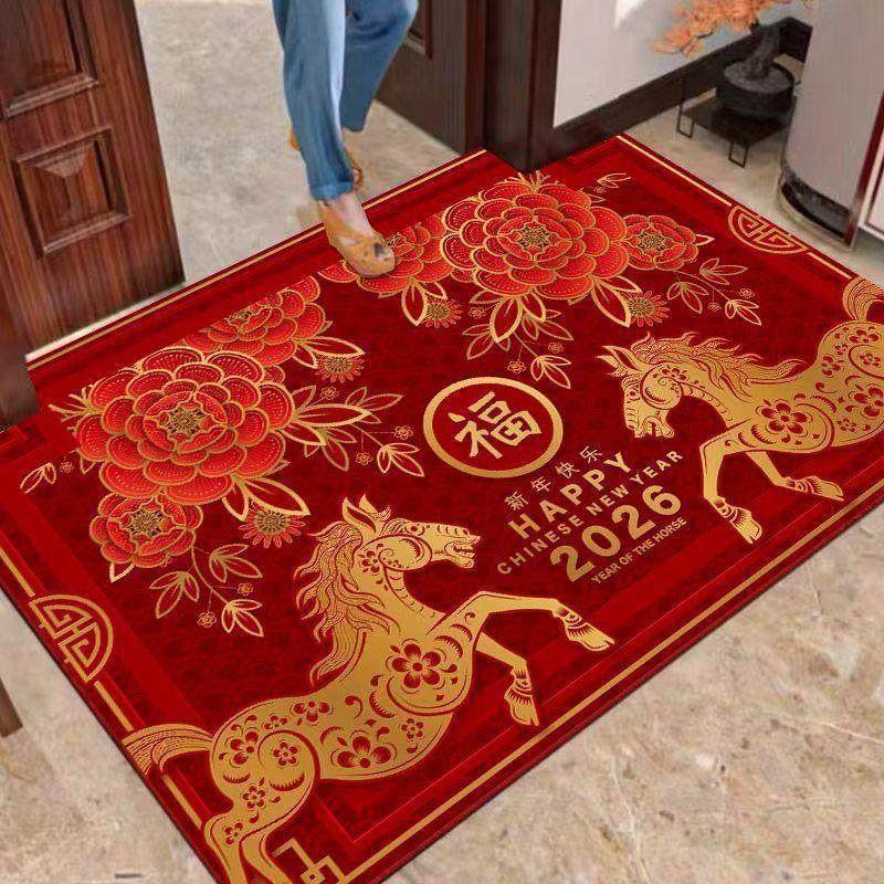 【马年踏福】硅藻泥红色春节地垫马年入户门垫大门口脚垫w,居家布艺,入户地垫,淘宝优惠券,粉丝福利购,淘宝优惠卷