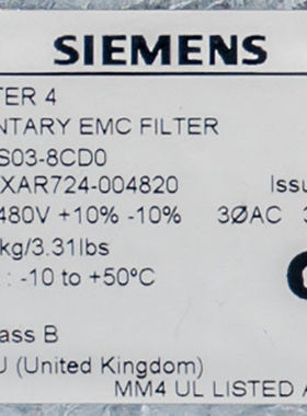 原装1P6SE6400-2FS03-8CD0西门子正品附加过滤器6SE64002FS038CD0