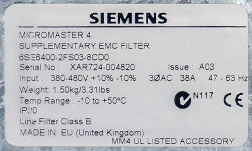 原装1P6SE6400-2FS03-8CD0西门子正品附加过滤器6SE64002FS038CD0