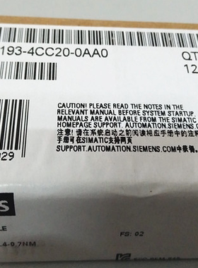 西门子6ES7193-4CC20-0AA0西门子模块6ES71934CC200AA0CPUX现货CD