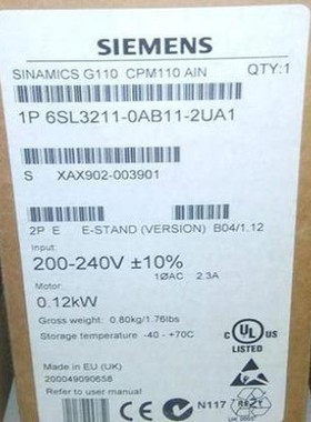 6SL3211-0AB11-2UA1-2UB1全新6SL3211-0KB11-2UA1-2UB1西门子现货