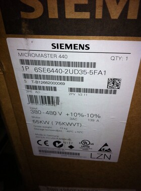 西门子1P6SE6440-2UD35-5FA1全新MICROMASTER4406SE64402UD355FA1