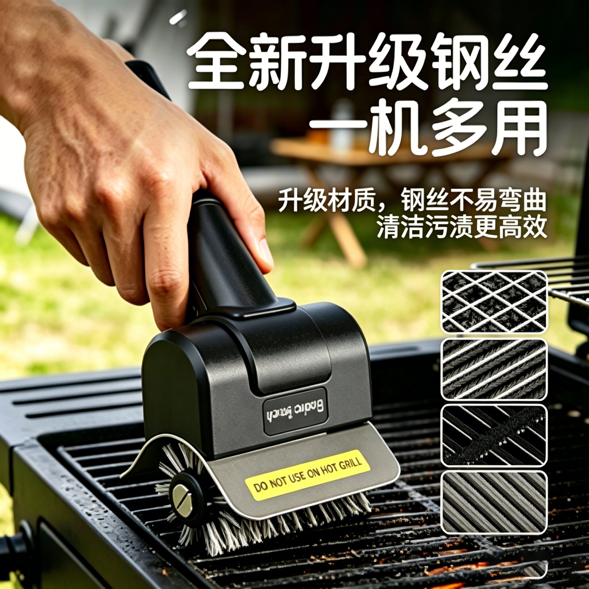 兆浦电动烧烤刷钢丝不锈钢滚筒充电无线清洁刷户外清洁刷烤架刷子