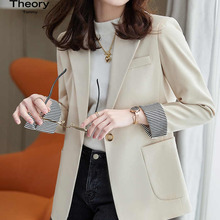 Theory Tommy2025新款杏色西装外套春秋季高级感炸街休闲西服上衣