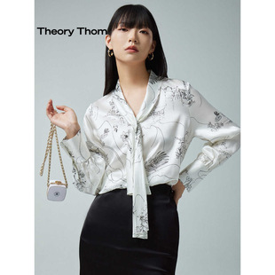 theory thom2026新款衬衫气质轻奢女神范白色设计感系带别致上衣