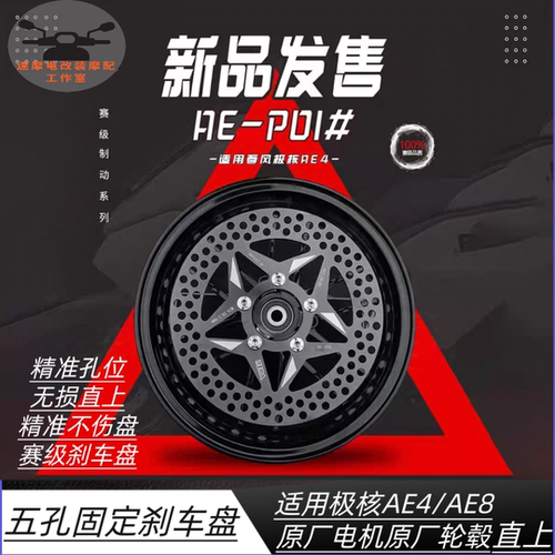 RZMA新款碟刹盘固定盘五孔220/245适用极核AE4/AE8原装电机轮毂