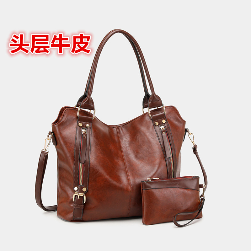 头层牛皮手提包女软真皮单肩斜挎包托特包欧美时尚大容量2026新款