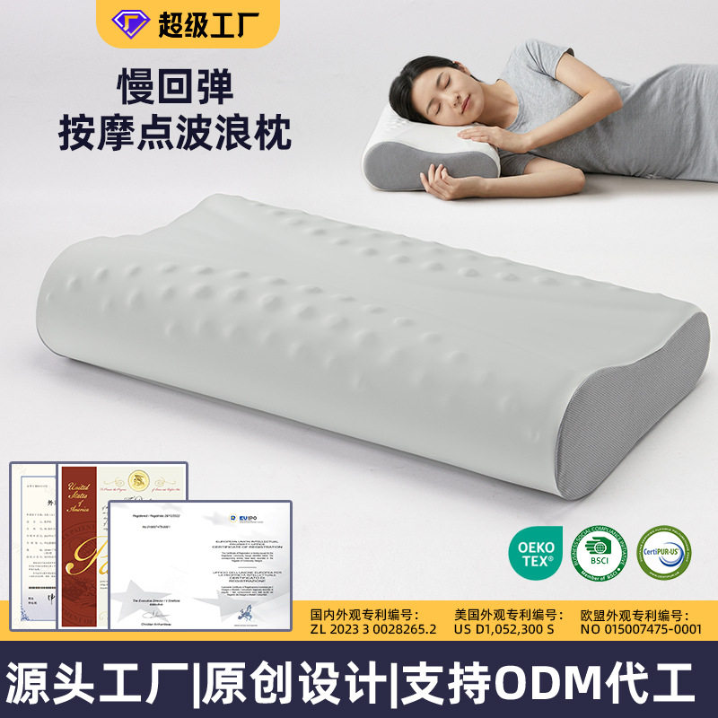亚马逊颈椎枕头记忆棉礼品人体工学护颈枕慢回弹护颈记忆枕云端感