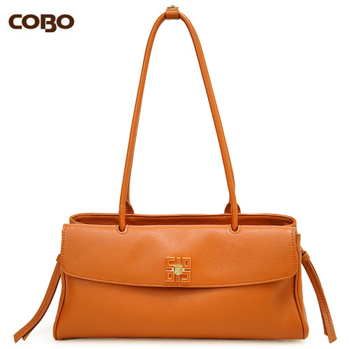COBO/蔻尔宝头层牛皮单肩手提包时尚休闲百搭真皮女包