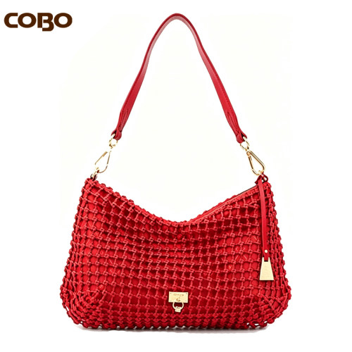 cobo/蔻尔宝包包女包纯手工编织