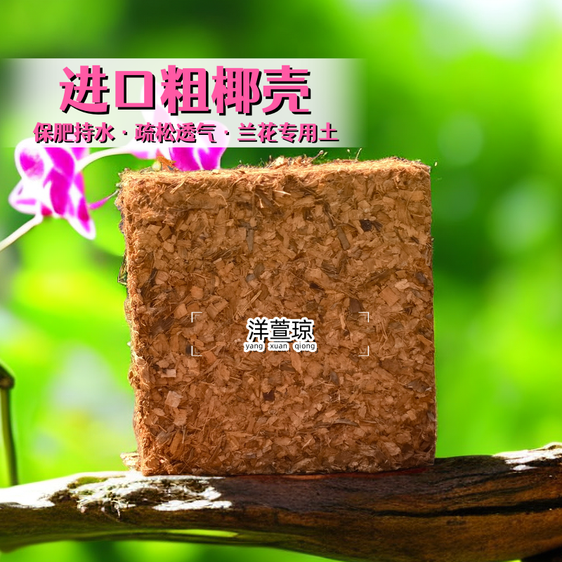 兰花营养土粗大颗粒适合月季铁皮石斛植料4公斤椰壳砖进口椰砖