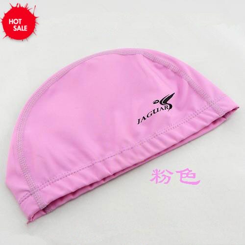 不勒头捷佳JAGUAR防水护耳PU涂层泳帽包邮men women Swimming cap