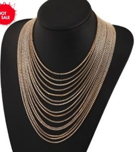 Fashion golden luxury tassel women necklace jewelry项链.