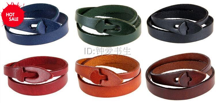 男式牛皮手镯手链手环Men s cow leather Bracelet