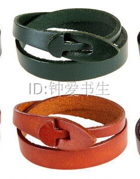 男式牛皮手镯手链手环Men s cow leather Bracelet