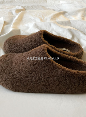 方鱼鹿 ins韩版懒人毛毛拖鞋女2025秋冬季保暖加绒包头半拖鞋外穿