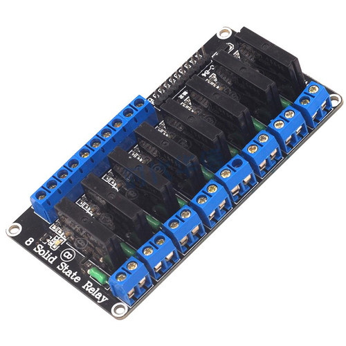 8路固态继电器模块高低电平触发3v5v12v24v保险丝250V2AHY-M281AI