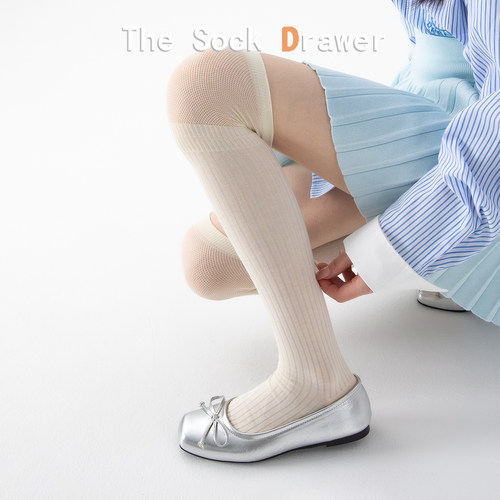 袜子女夏薄款过膝大腿袜2026新款爆款加长网纱竖纹抽条长袜子日系