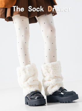 白色毛绒堆堆袜腿套女士秋冬y2k辣妹千禧风加厚加绒保暖毛毛袜套