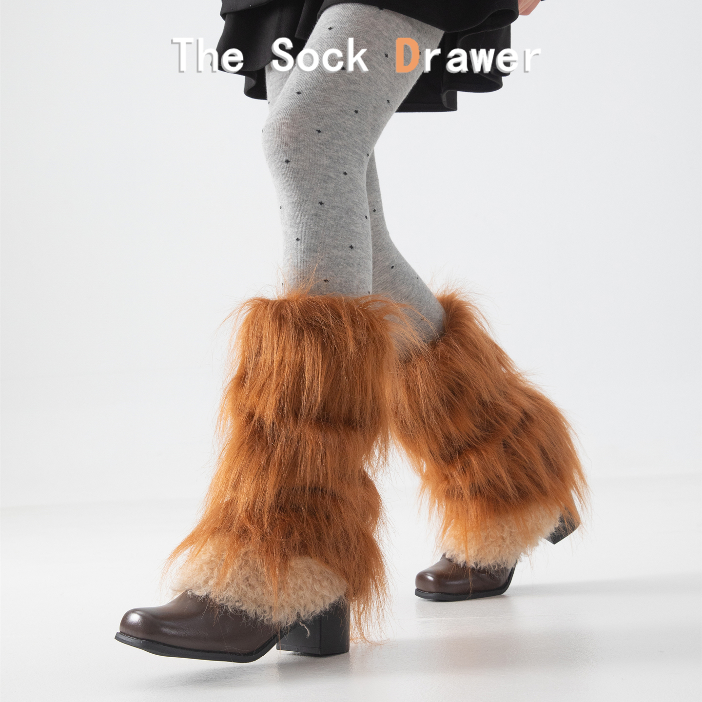 秋冬袜套女士毛绒保暖加厚y2k辣妹毛茸茸仿皮草堆堆袜雪地靴袜套