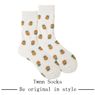 网红twnnsocks菠萝原创风袜子