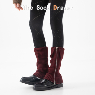 韩国ins风堆堆袜腿套女秋冬加厚保暖拉链设计y2k辣妹喇叭型袜套
