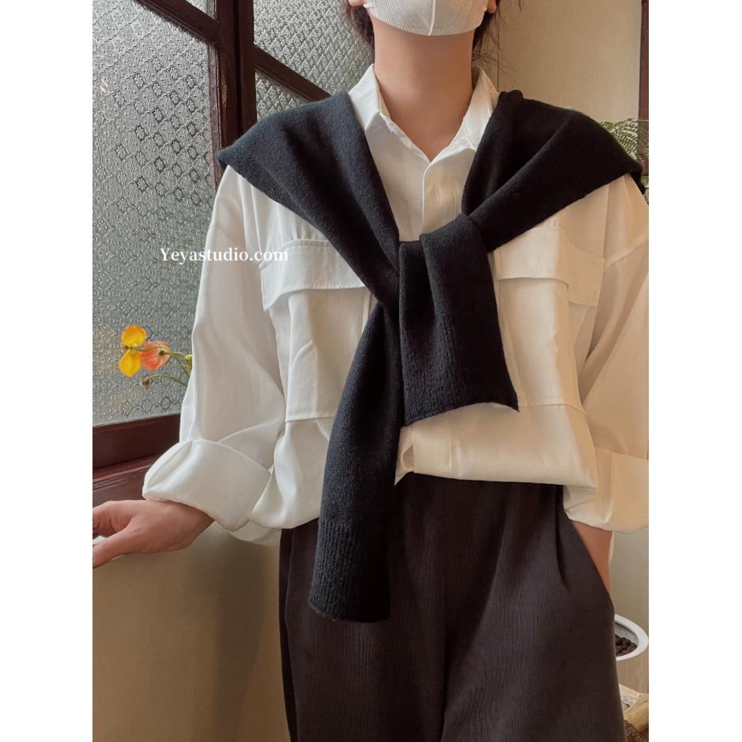 纯色针织外搭披肩明星同款2025春秋冬季配裙子外搭搭肩韩版高级感