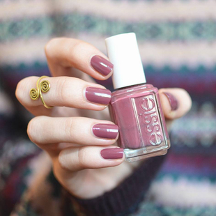 美国essie指甲油610罗子君同款 色烟熏豆沙紫红色免烤快干持久美甲