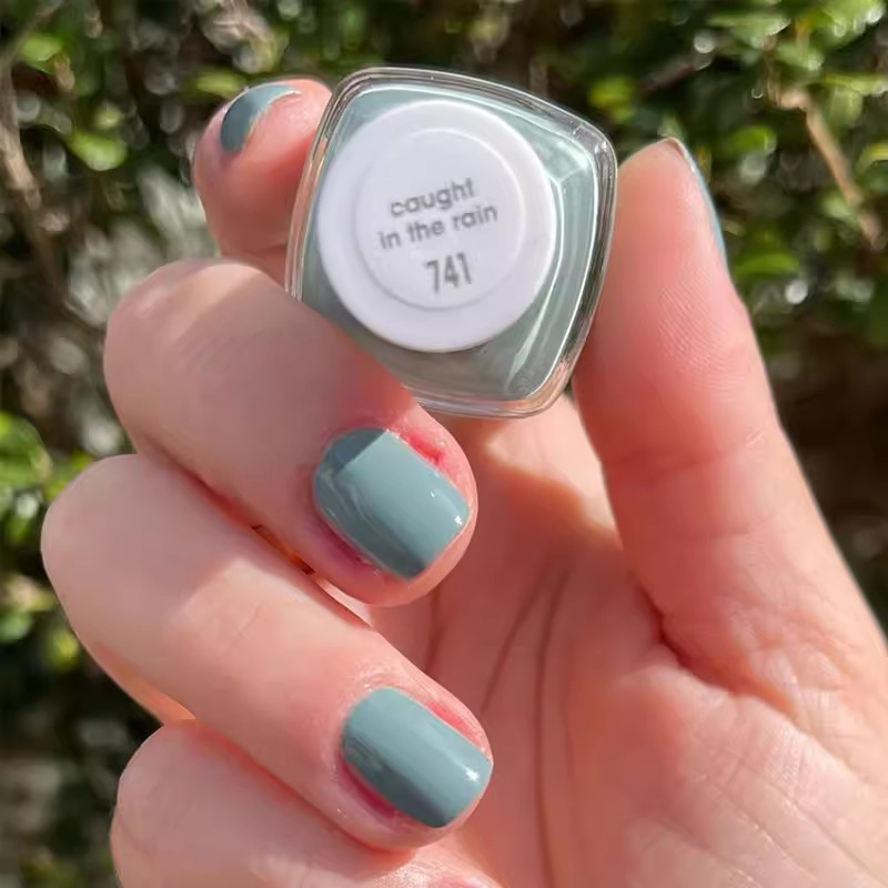 essie脚指甲油741夏天苏格兰灰绿色显白高级免烤快干持久不可剥