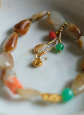 ROYAL和田玉手串小獨子老金澳玉