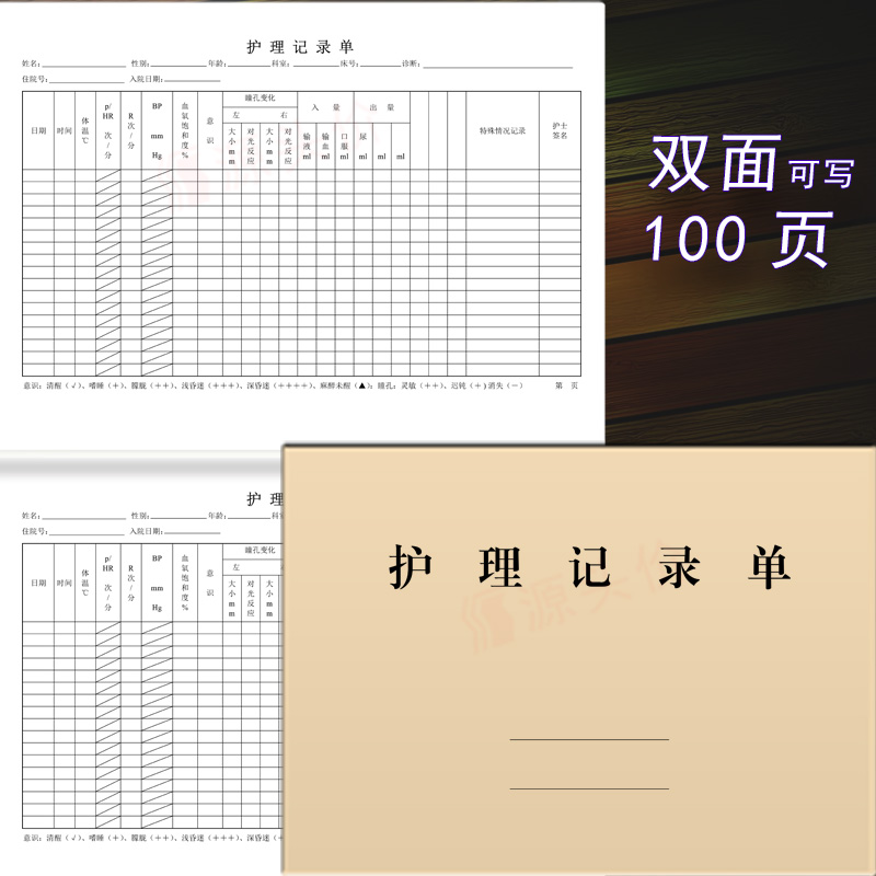 护理记录单住院科室危重儿科入院医院医疗机构护士护理登记表手术