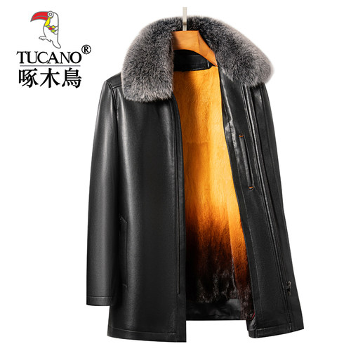 羊皮外衣啄木鸟翻领内胆拆卸