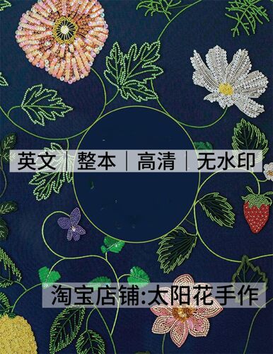 英文 3009 刺绣线稿 珠绣亮片刺绣图案  刺绣图纸 电子图解教程