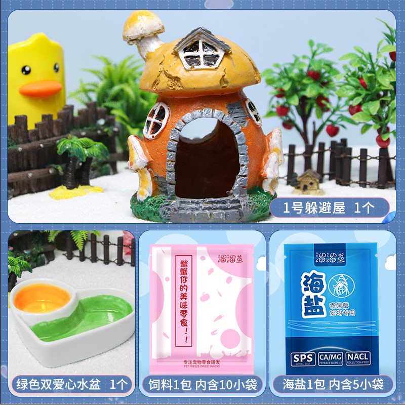 1号蘑菇房寄居蟹躲避屋造景