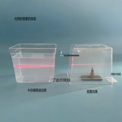 小水槽激光手电筒诺贝尔科教光照射烟雾的探索实验材料丁达尔效应