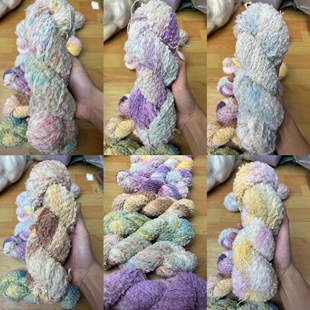 皮草羊驼 手染 白胚 意大利塞西亚花式纱 超柔软亲肤30羊驼48羊毛