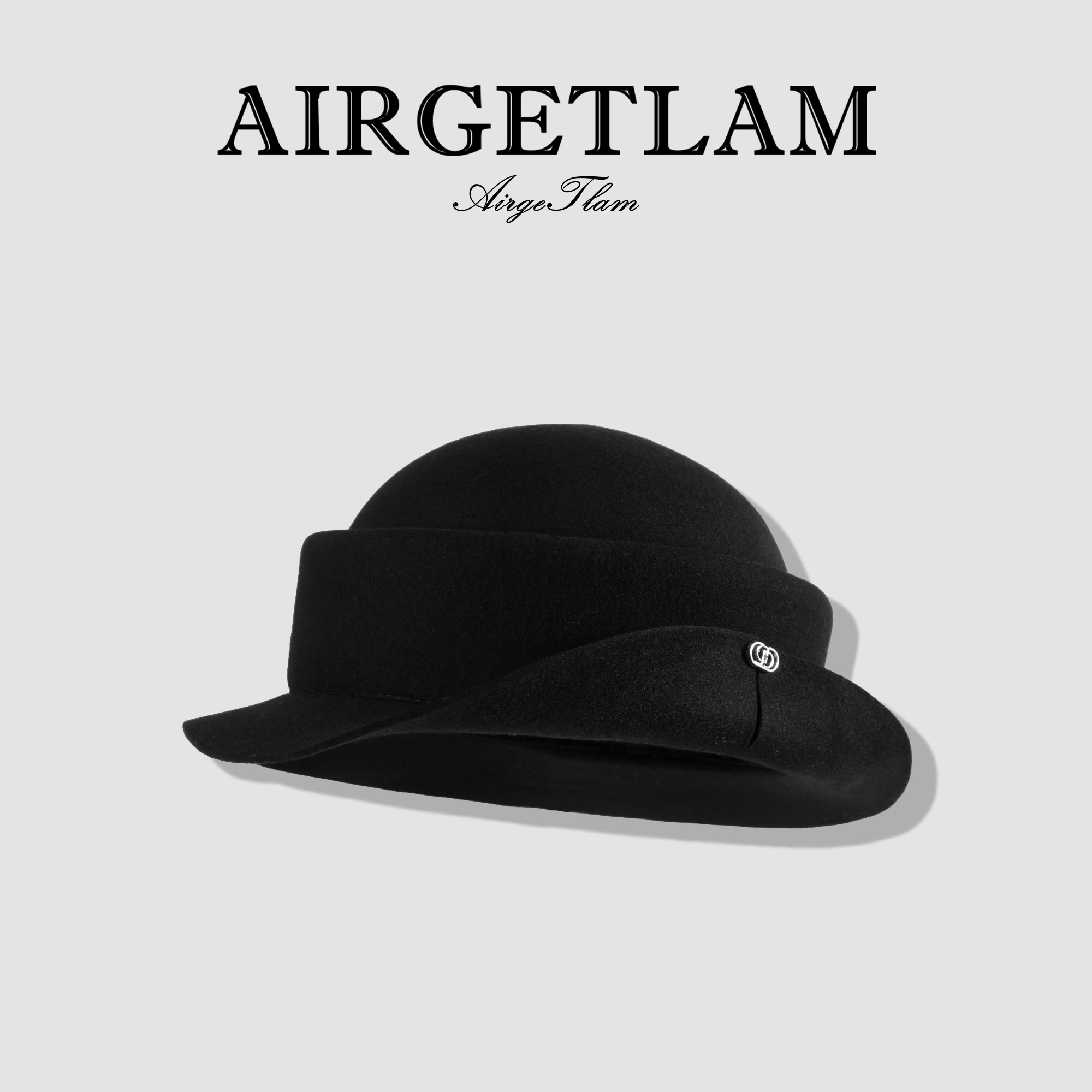 AirgeTlam/2026新款羊毛礼帽女秋冬复古贝雷渔夫帽法式名媛千金帽