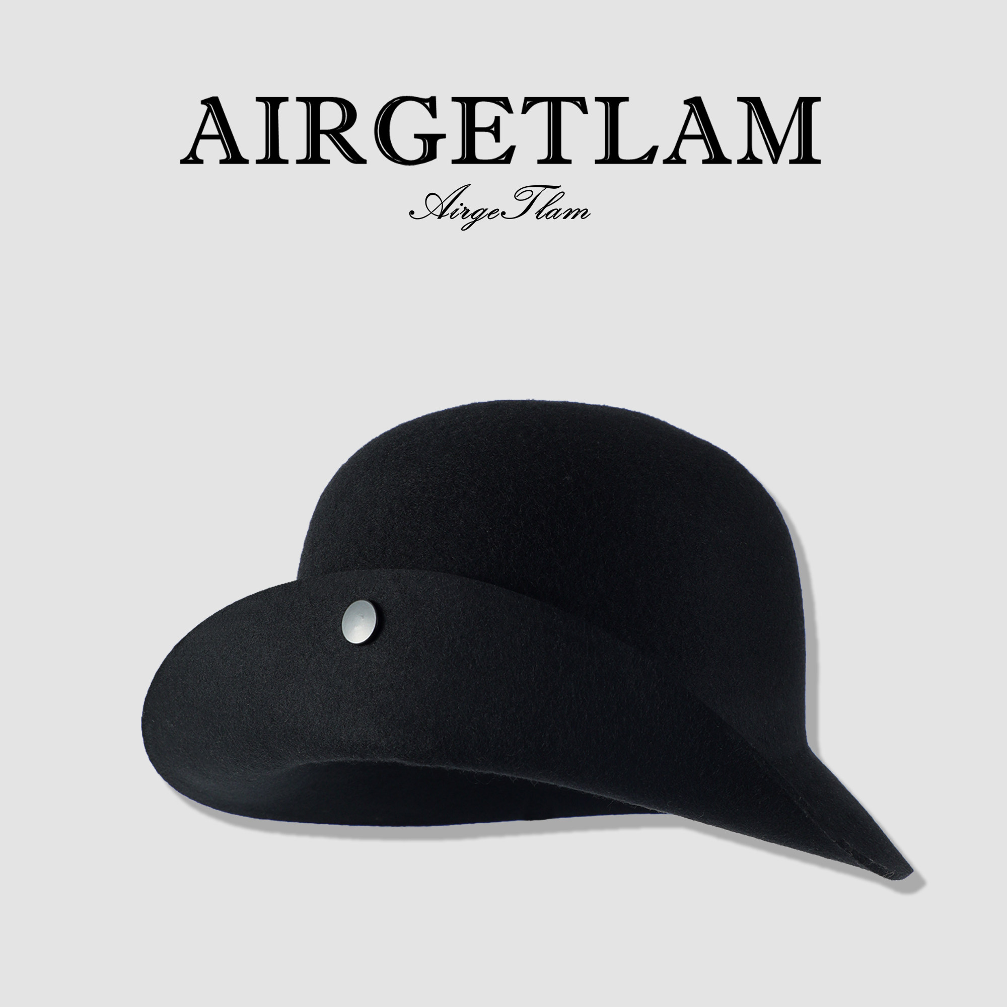 AirgeTlam/张婧仪同款羊毛渔夫帽女秋冬保暖高级复古翻边礼帽盆帽