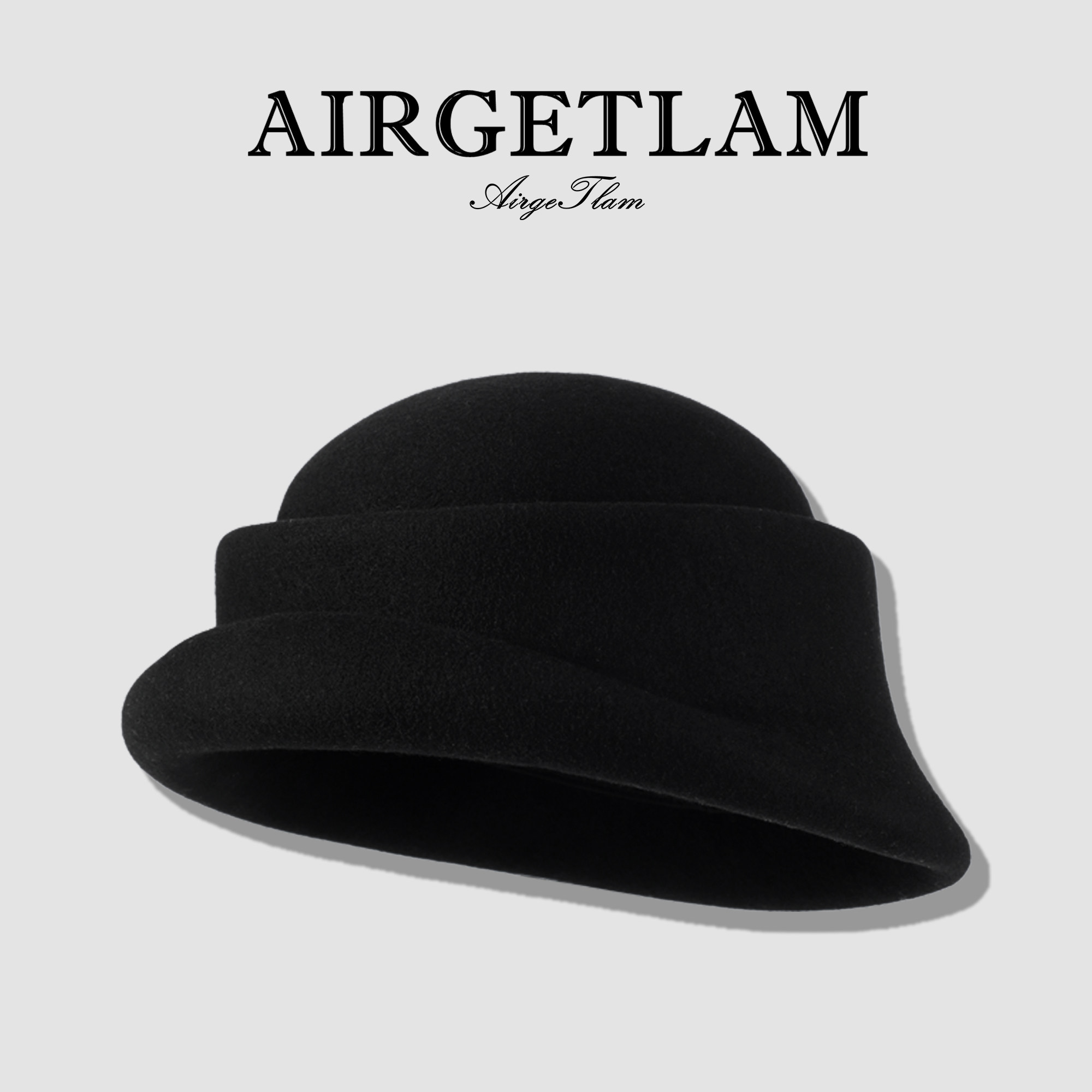 AirgeTlam/法式复古小礼帽女秋冬纯羊毛渔夫帽高级感保暖千金盆帽