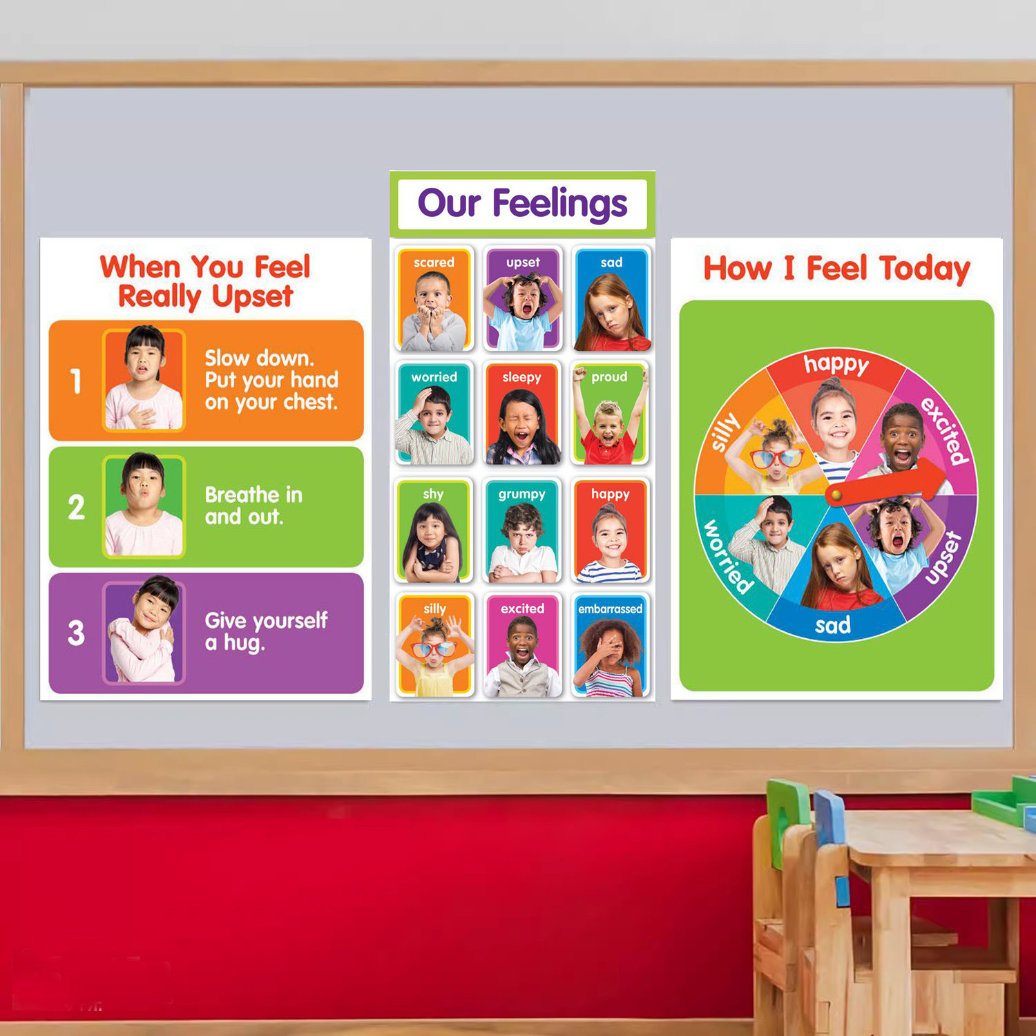Emotion英语启蒙情绪情感主题墙海报 安静角幼儿园教室装饰教师