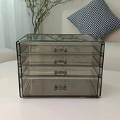 亚克力化妆品口红饰品收纳盒 整理盒 高级感桌面防尘护肤品抽屉式