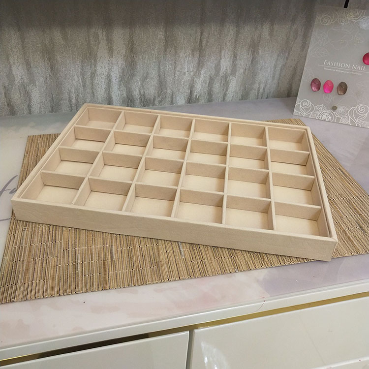 珠粒绒材质24格收纳可拆流行米色