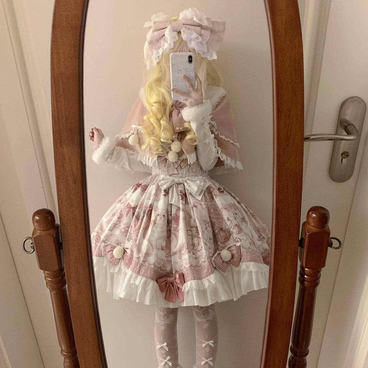 Lolita甜呲款日常jsk裙子斗篷