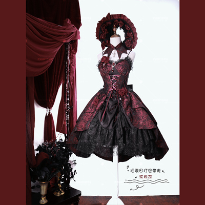 Lolita一字肩宫廷风连衣裙