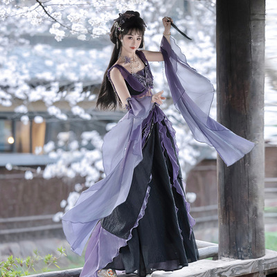 幻夜之舞 原创汉服新中式异域风敦煌风半裙胸衣披风套装国风