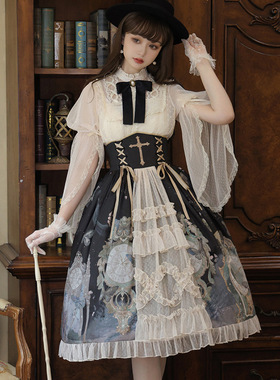 原创【时光流溯】cla系lolita 衬衫+sk半身裙显瘦正腰前开襟lo裙