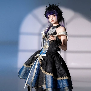 原创设计【十字宇宙】Lolita哥特风重工刺绣印花连衣裙洛丽塔