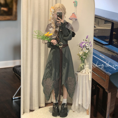 Lolita复古斗篷op不规则裙摆