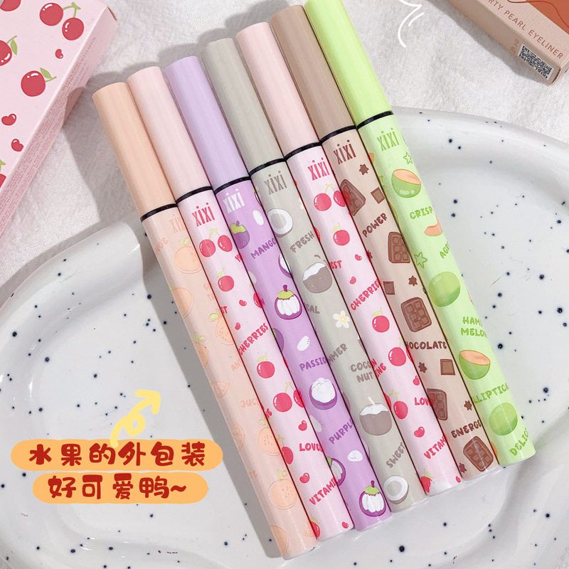 彩妆xixi水果彩色眼线笔 持久防水不晕染极细珠光提亮卧蚕阴影笔